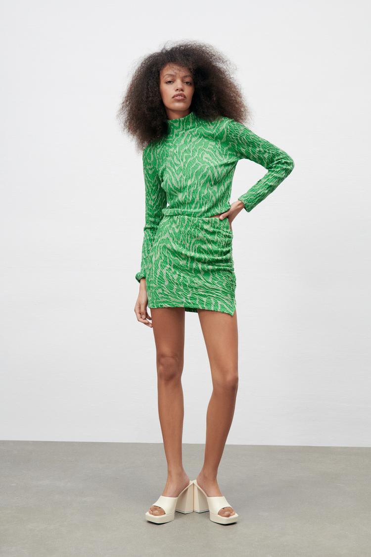 Ruched mini skirt zara sales